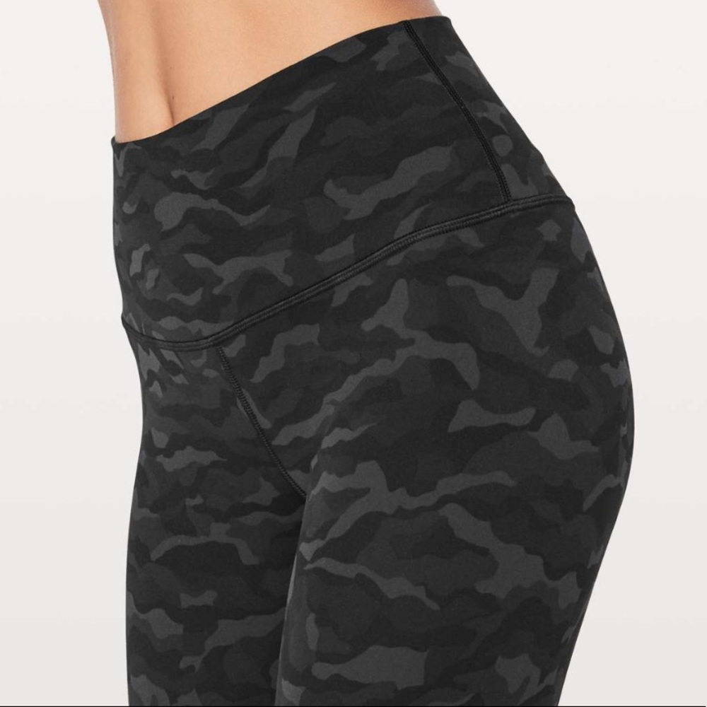 Lululemon Align Crop *21” Sequoia Camo Print Deep Coal Black